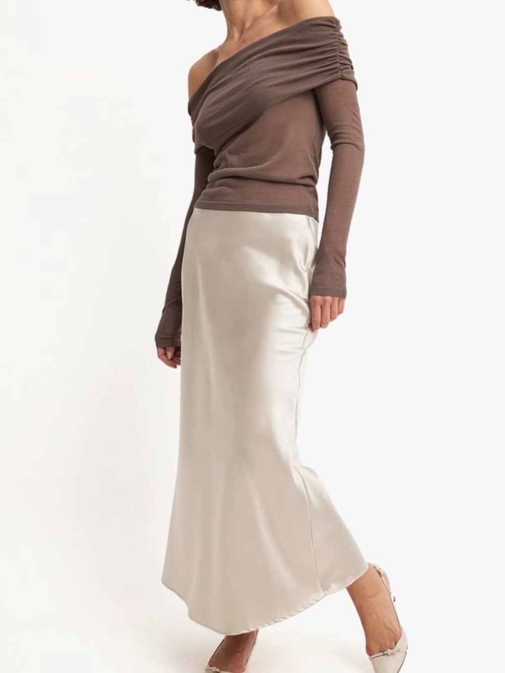 NA-KD Satin Maxi Slip Skirt